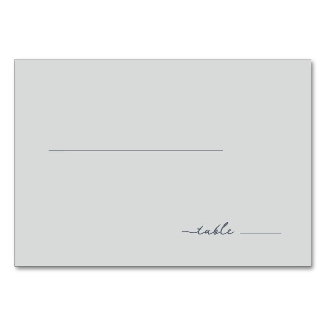 Serene Gray Minimalist Line Table Number (Front)