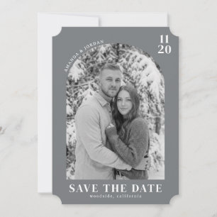 Serene Gray Minimalist Photo Save The Date