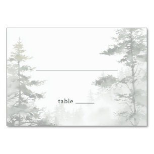 Serene Gray Misty Forest Table Number