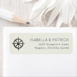 Serene Gray Nautical Wheel Label
