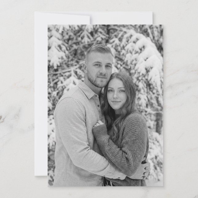 Serene Gray Winter Photo Invitation (Front)