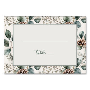 Serene Green Botanical Border Table Number