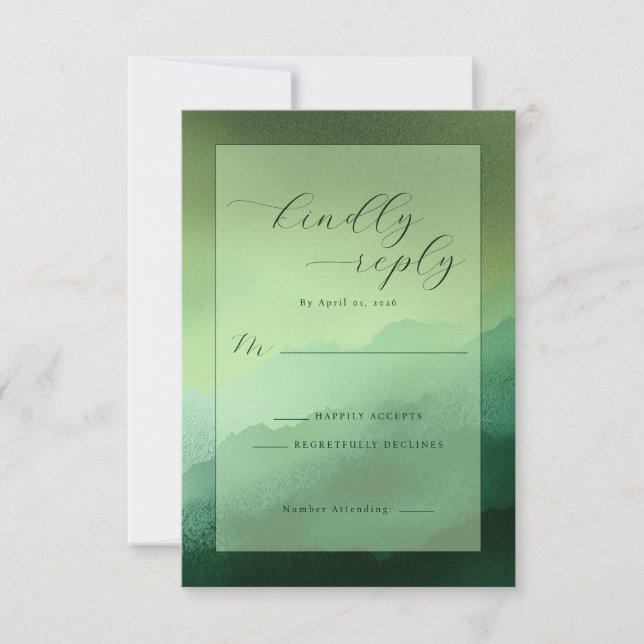 Serene Green Gradient RSVP Card (Front)