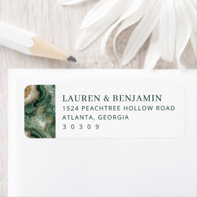 Serene Green Marbled Elegancy Label (Insitu)