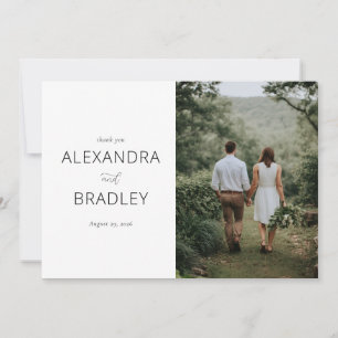 Serene Green Minimalist Photo Thank You Card