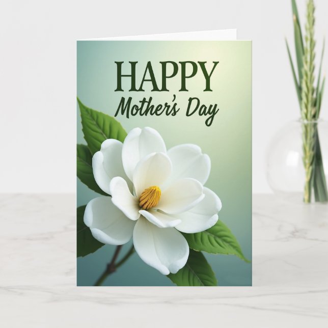 Serene Green Mothers Day Card (Front)