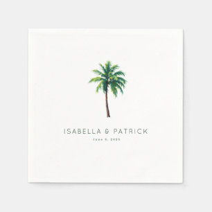 Serene Green Tropical Palm Tree Napkins