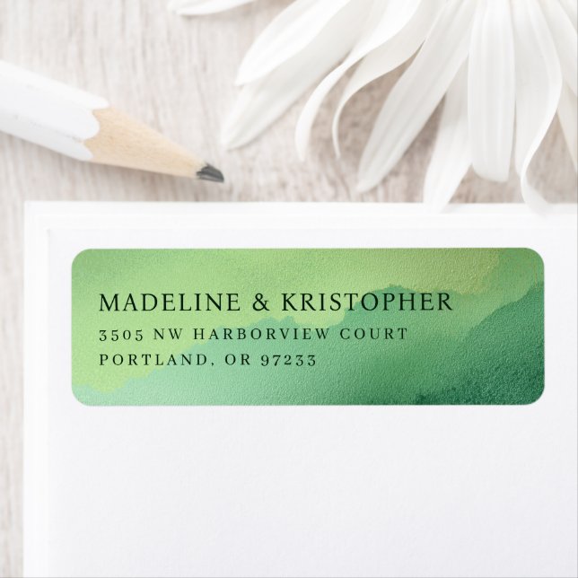 Serene Green Watercolor Gradient Label (Insitu)