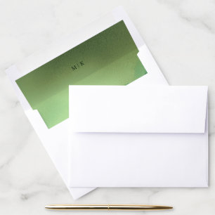 Serene Green Watercolor Mountain Landscape Envelope Liner