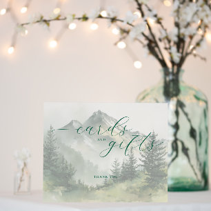 Serene Green Watercolor Mountain Landscape Foam Board