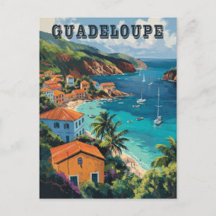 Serene Guadeloupe Watercolor Island  Postcard
