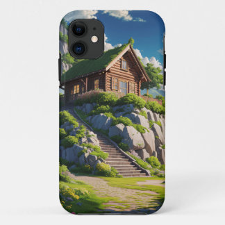 Serene Hilltop Cabin Retreat iPhone 11 Case