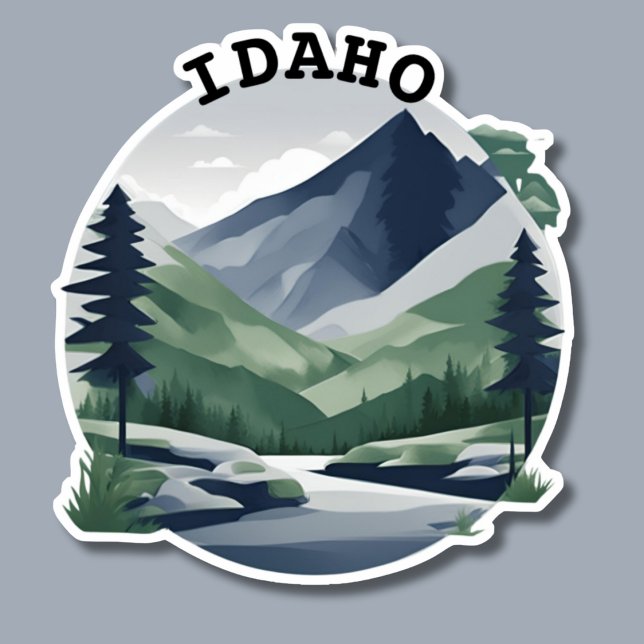 Serene Idaho Mountain Landscape Waterproof  Sticker (Creator Uploaded)
