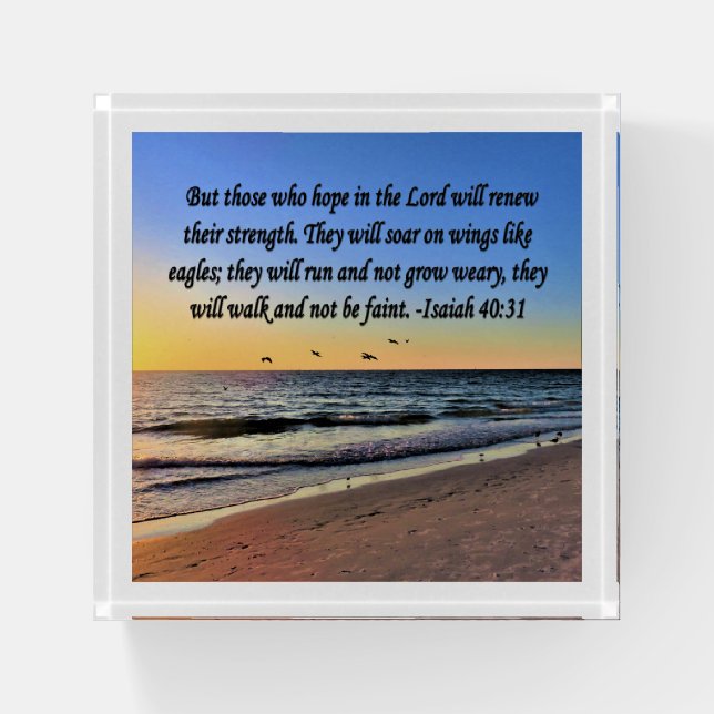 SERENE ISAIAH 40:31 SCRIPTURE DESIGN PAPERWEIGHT (Front)
