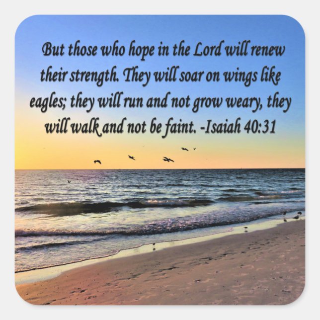 SERENE ISAIAH 40:31 SCRIPTURE DESIGN SQUARE STICKER (Front)