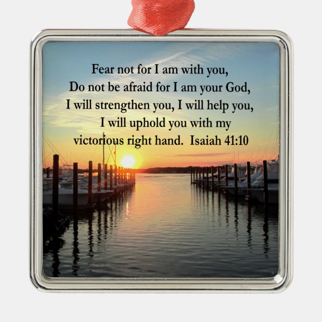 SERENE ISAIAH 41:10 SUNSET PHOTO DESIGN METAL ORNAMENT (Front)