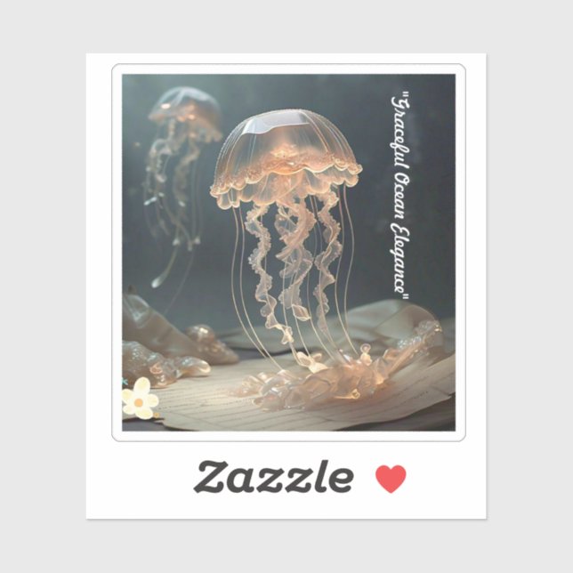 "Serene Jellyfish Artwork" Sticker (Sheet)
