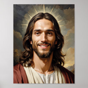Serene Jesus Christ with aura Poster