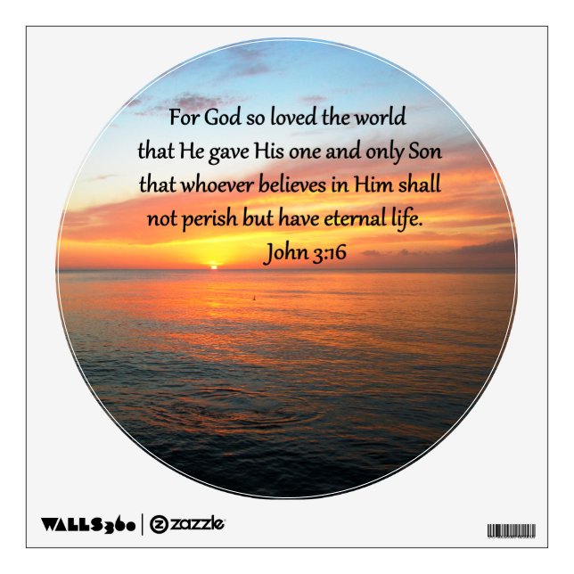 SERENE JOHN 3:16 SUNRISE PHOTO WALL DECAL (Front)