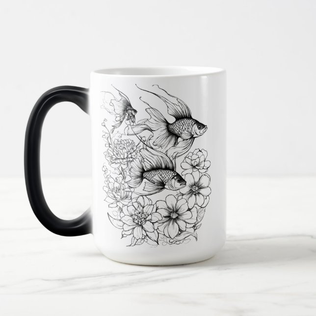 Serene Koi Pond Morphing Mug - 15 oz (Left)