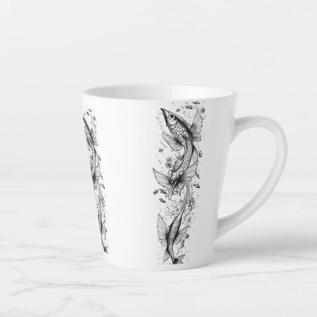 Serene Koi Pond Small Latte Mug - 12 oz (Right)