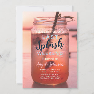 Serene Lake and Mason Jar Bachelorette Weekend Invitation