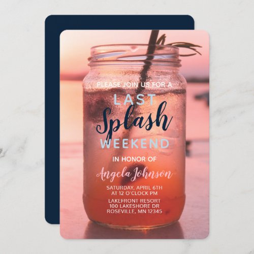 Serene Lake and Mason Jar Bachelorette Weekend Invitation