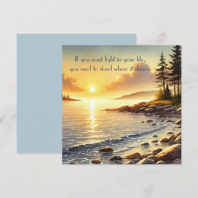 Serene Lake & Quote	 Note Card (Front/Back)