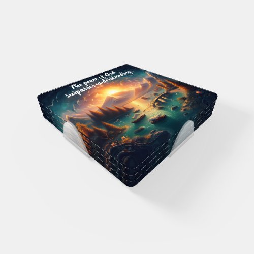 Serene Lake Reflections Coaster Set