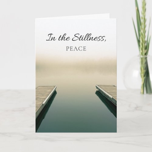 Serene Lakefront Peace Sympathy Card