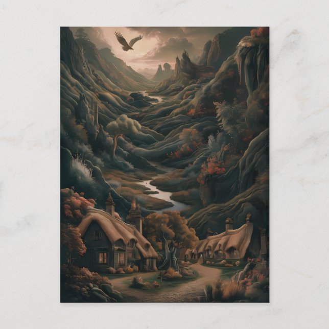 Serene Landscape: Birds Flight Postcard (Front)