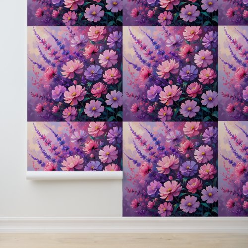 Serene Lavender and Pink Peel and Stick  Wallpaper
