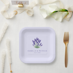 Serene Lavender Botanical Illustration Paper Plates