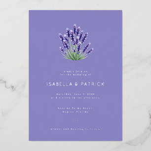 Serene Lavender Floral Bouquet Foil Invitation