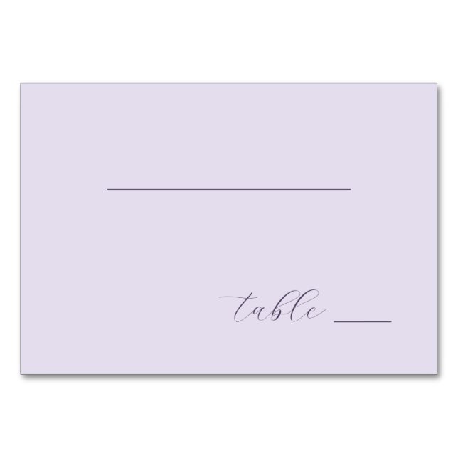 Serene Lavender Minimalist Line Table Number (Front)