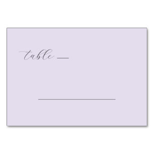 Serene Lavender Minimalist Table Card
