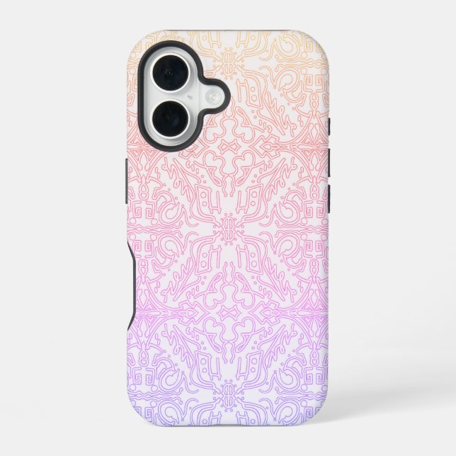 Serene Lavender & Mint Mandala Geometric Tile  iPhone Case (Back)