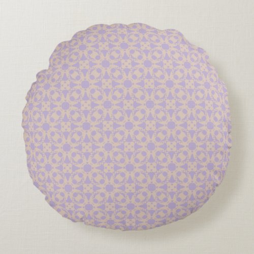 Serene Lavender Mosaic Round Pillow