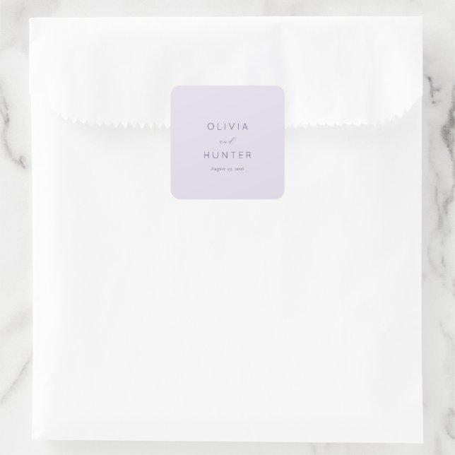 Serene Lavender Typographic Square Sticker (Bag)