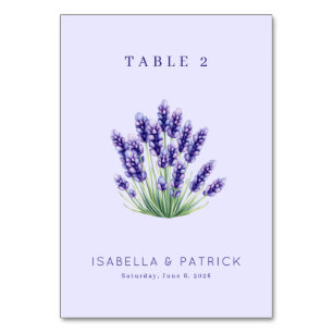 Serene Lavender Watercolor Floral Table Number