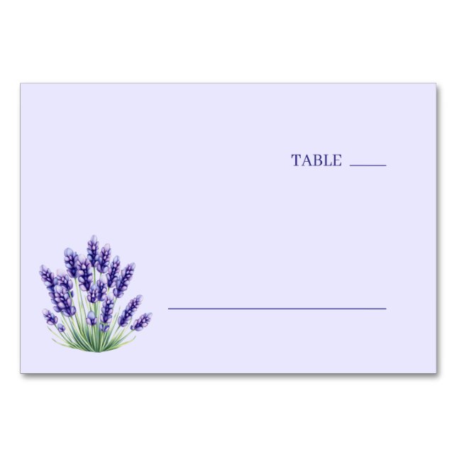 Serene Lavender Watercolor Illustration Table Number (Front)