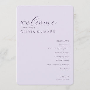 Serene Lavender Wedding Schedule Program