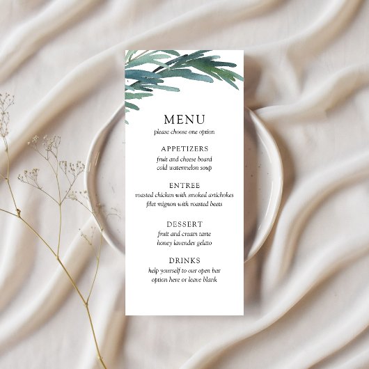 Serene Leaves Wedding Menu