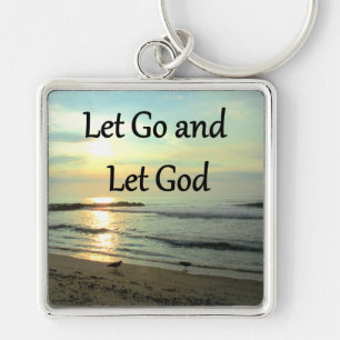 SERENE LET GO AND LET GOD OCEAN PHOTO KEYCHAIN