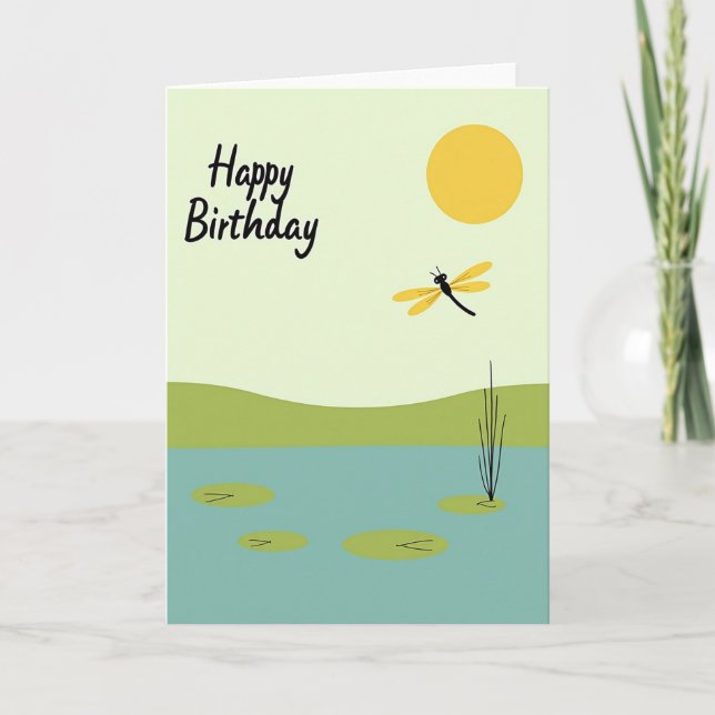 Serene Lily Pad Birthday Card (Front)