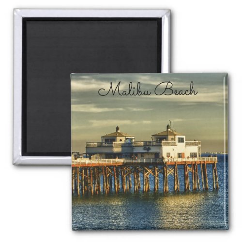 Serene Malibu Beach Pier California Magnet