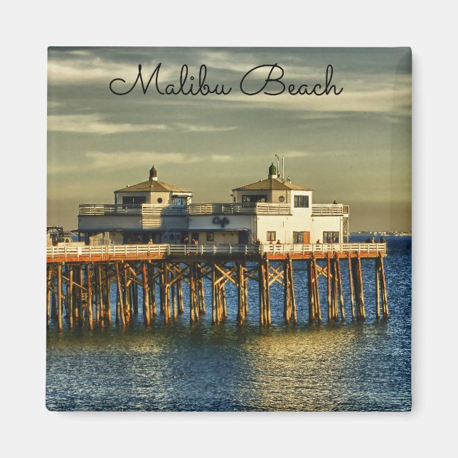 Serene Malibu Beach Pier California Magnet (Front)