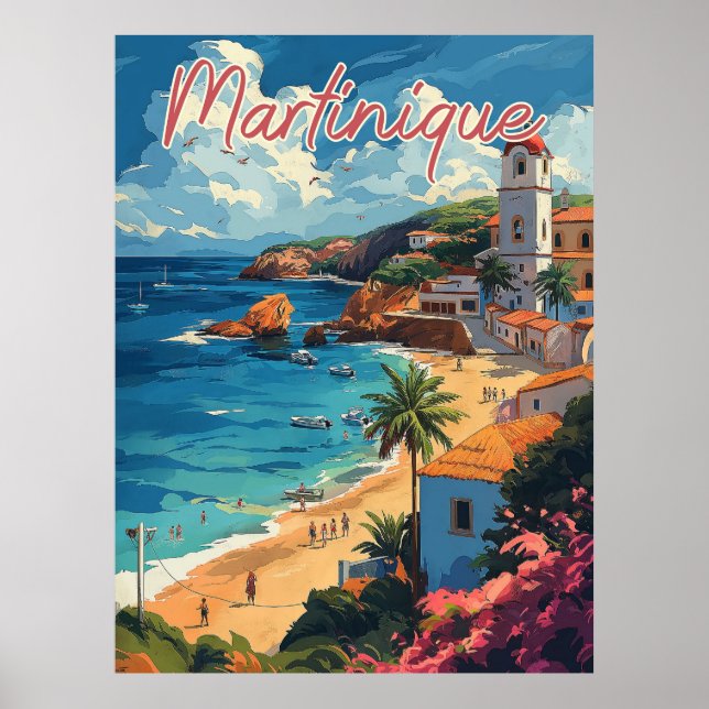 Serene Martinique Beachscape Poster (Front)