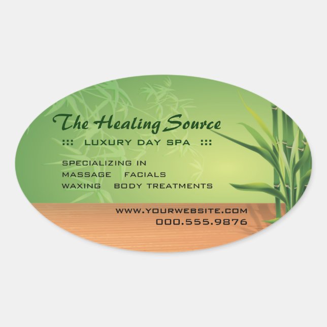 Serene Massage and Spa Oval Sticker (Front)