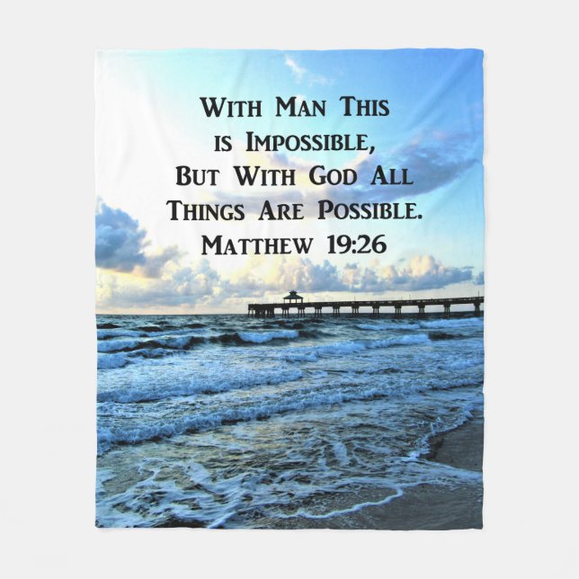 SERENE MATTHEW 19:26 PHOTO DESIGN FLEECE BLANKET (Front)